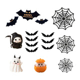 Maxbell 16Pcs Ghost Cake Topper Pumpkin Spider Web Cake Decorations for Celebrations