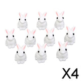 Maxbell 4xMiniature Resin Dollhouse Bonsai Garden Ornament Landscape Rabbits 10pcs