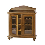 Maxbell 1/12 Dollhouse Miniatures Living Room Furniture Wooden Wine Cabinet - Walnut