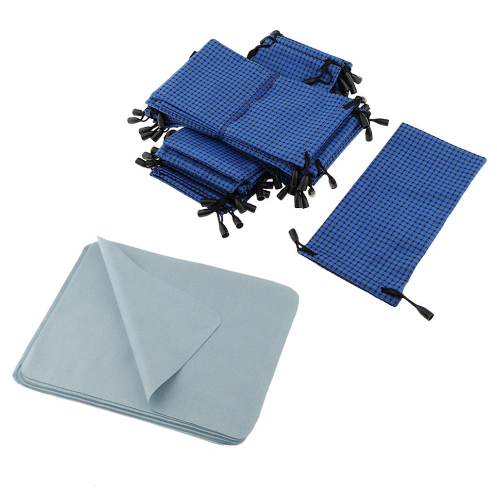 Maxbell 20 Pieces Eyeglasses Sunglasses Storage Bag Pouch Microfiber Glasses Cloth