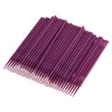 Maxbell Maxbell 100 Pieces Disposable Eyelash Extension Micro Brushes Applicators Mascara Purple