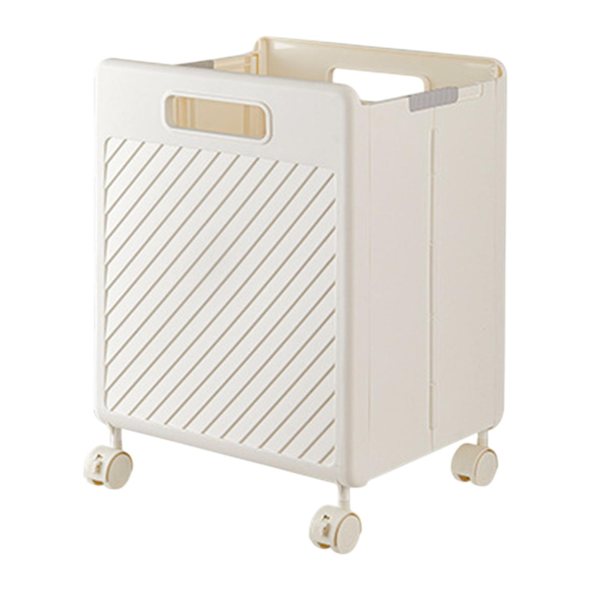 Maxbell Foldable Laundry Basket with Wheels Storage Organizer Container for Bathroom Cream