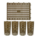 Maxbell 5Pcs Expandable Plant Cover Garden Lawn Saplings Tree Trunk Guard Protectors Brown