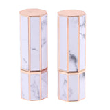 Maxbell 2x 12.1mm Empty Lipstick Tube Lip Balm Container DIY Cosmetic Makeup Tools Marble