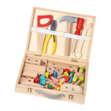 Maxbell Toddlers Wooden Tool Toys with Tool Box Wood Tool Set for Kids for Patterning