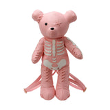 Maxbell Skeleton Bear Backpack Cartoon Female Daypack for Party Travel Creative Gift Pink