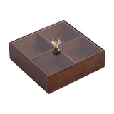 Maxbell Divided Serving Tray Portable Appetizer Platter for Chocolates Cakes Dessert 4 grid 1 layer