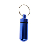 Aluminum Alloy Water-proof Air-tight Pill Fob Pill Case Pill Box Pill Holder with Keychain - Royal Blue+Aluminum Alloy Water-proof Air-tight Pill Fob Pill Case Pill Box Pill Holder with Keychain - Black+Aluminum Alloy Water-proof Air-tight Pill Fob Pill C
