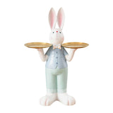 Maxbell Rabbit Statue Multifunctional Key Storage Tray for Tabletop Bedroom Entryway White Male