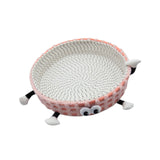 Cotton Rope Woven Cat Bed Basket Cute Pet Bed for Small Dogs Small Pets Rest Pink