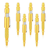 Maxbell 6Pcs 1/4" i/M Type Plug Air Blow Aluminium for Craftsmen Gold