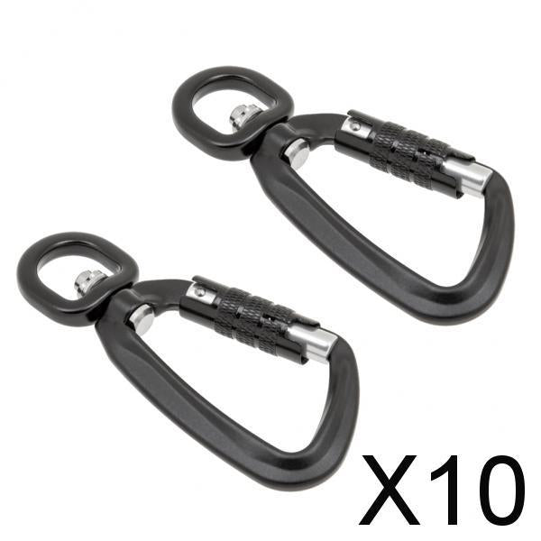 10x2Pieces Lightweight Heavy Duty Self Lock Carabiner Auto Lock Hook Hiking