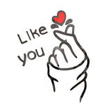 Maxbell Maxbell 3D Red Heart Hand Gesture Wall Sticker Acrylic Mural Decal Home Room Decor 50x64cm