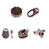 Maxbell 5pcs Chinese Lock Puzzle Metal Brain Teaser IQ Test Toys for Adults Children