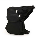 Maxbell Maxbell Canvas Drop Waist Leg Bag Motorcycle Rider Belt Waist Fanny Bags Black