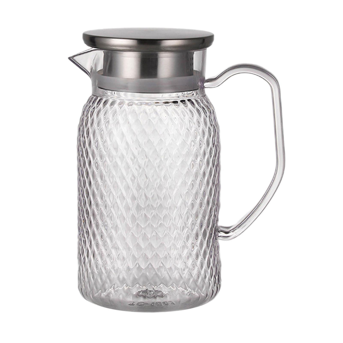 Maxbell Maxbell Beverage Pitcher Cold Water Pitcher Transparent Beverage Carafe Cold Pitcher steel lid argent