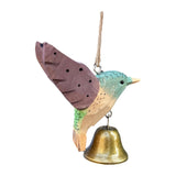 Maxbell Birds Hanging Ornament European Wooden Bird Statue for Office Backyard Party Purple