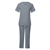 Maxbell 2xWomen Scrubs Set Stretch Comfortable Nursing Work suits Scrubs Top and Pants M