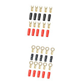 Maxbell 10 Pairs 8 AWG Car Audio Power Ground Wire Ring &Fork Terminal Connector