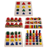 Maxbell Maxbell Montessori Material Geometry Blocks Matching Counting for Kids Educational Toys