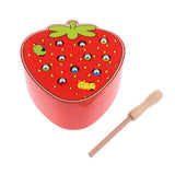 Maxbell Maxbell Wooden Magnet Fruit Bug Catching Game Toy Kids Montessori Toy Strawberry