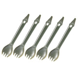 Maxbell 5 Pieces 3 in 1 Outdoor Picnic Spork Spoon Fork Cutlery Utensil Camping Tool