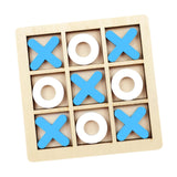 Maxbell Tic TAC Toe Board Game Family Children Puzzle Brain Teaser for Children blue and white