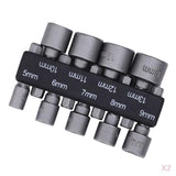 Maxbell 18Pieces/ 2Sets 5mm-13mm Hex Socket Sleeve Nozzles Nut Driver Set