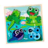 Maxbell Wood Puzzle Gifts Portable Hands on Learning Fine Motor Skills Jigsaw Puzzle Frog