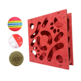 Maxbell Cat Puzzle Toy Maze Game Mental Stimulation Play Box for Kittens Indoor Cats Red 40cm