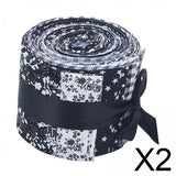 Maxbell 2x20 Pieces 2.4 inch Jelly Roll Floral Cotton Craft Roll up Sewing DIY Black
