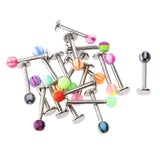 Maxbell 20 x Stainless Steel Ball Top Lip Studs Monroe Rings Bars Labret Body Piercing Jewelry
