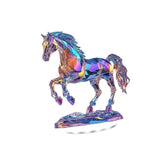 2D Acrylic Horse Ornament with Base for Celebration Cabinet Office Desk