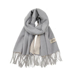 Maxbell Pashmina Shawl Wrap Fashionable Long Winter Scarf for Bedroom Office Wedding Light Gray