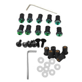 Maxbell 4mm + 5mm Fairing Windscreen Screw Bolt Windshield Mounting Nuts Kit Green