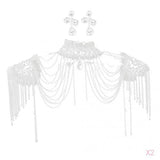 Wedding Bridal Crystal Rhinestone Silver Shoulder Chain Necklace Jewelry