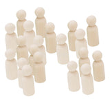 Maxbell 40 Pieces Male Female Wooden Peg Dolls Set DIY Art Craft Wedding Cake Topper