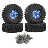 RC Wheel and Tire Professional Model DIY Spare Parts Repair 4 for 1:18 Blue