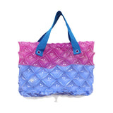 Maxbell Inflatable Beach Tote Bag Beach Basket Waterproof PVC Handbag for Gym Market Blue Purple