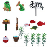 16x Fishing Cake Topper Cake Decorations for Baby Shower Wedding Anniversary
