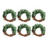 Maxbell Maxbell 6x Green Leaves Napkin Rings Spring Napkin Rings for Festival Birthday Event