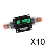 Maxbell 10xIn-Line Manual Reset Circuit Breaker Car Stereo Audio Fuse 12V/24V/32V 15A