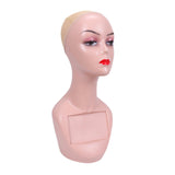 Maxbell Bald Mannequin Head Portable Wig Holder for Necklaces Wig Beauty Accessories skin color