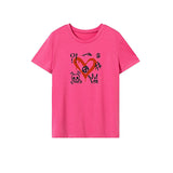 Maxbell Maxbell Womens T Shirt Summer Round Neck Short Sleeve Top for Walking Shopping Beach M Rose Pink