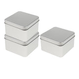 Maxbell 3x Square Empty Tins Box Portable Storage Containers Home Organizer Normal