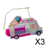 Maxbell 3xIce Cream Car Shaped Shoulder Bag Shopping Bag Cosplay Satchels Chain Bags