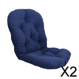 2xTextured Rattan Wicker Swivel Rocker Chair Cushion Seat Cushions Blue