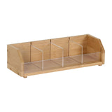 Maxbell Bamboo Tea Bag Organizer Practical Storage Holder for Cabinet Kitchen Office 1 Layer