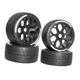 Maxbell 4 Pieces 1/7 RC Car Tires Modification Assembly DIY Hubs Wheel Truck Crawler