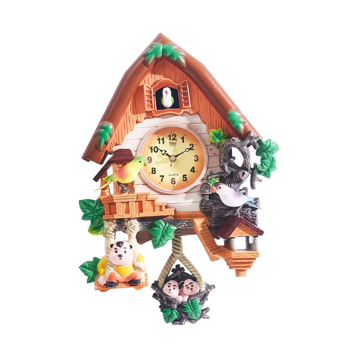 Maxbell Maxbell Vintage Style Cuckoo Clock Mute Clock for Restaurant Housewarming Hotel Yellow